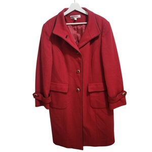 Alphorn Long Red Wool/Cashmere Peacoat